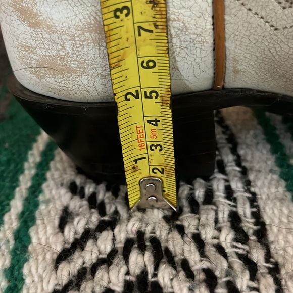 Dan Post cream and dark navy  Leather Cowboy Boots ankle boots - Picture 13 of 16